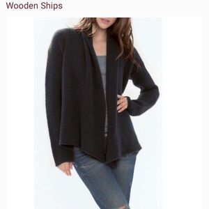 Wooden Ships Black Oona Open Front Cardigan